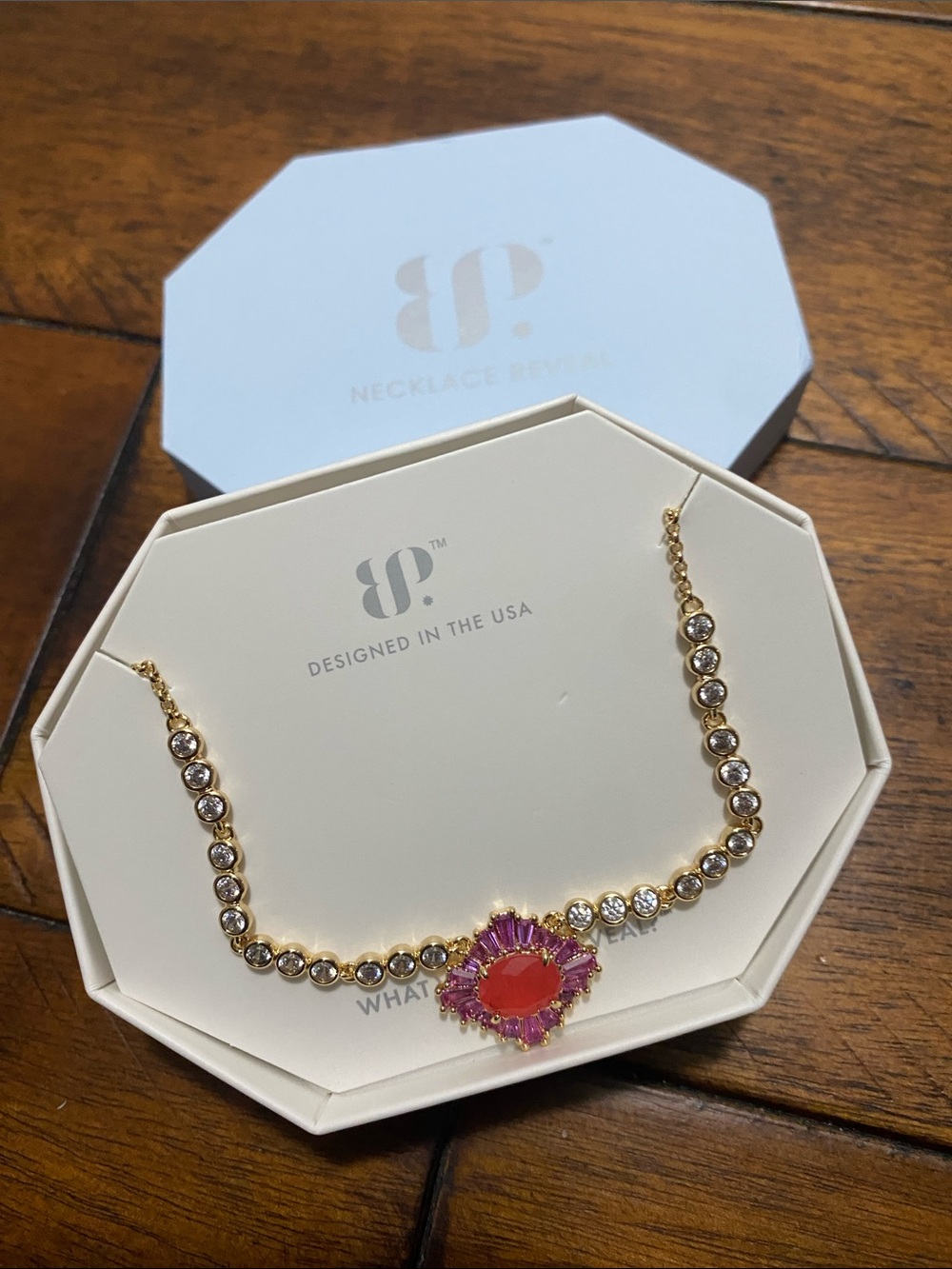 Bomb Party OG Originals Necklace - Coral Tourmaline - Gold Plating